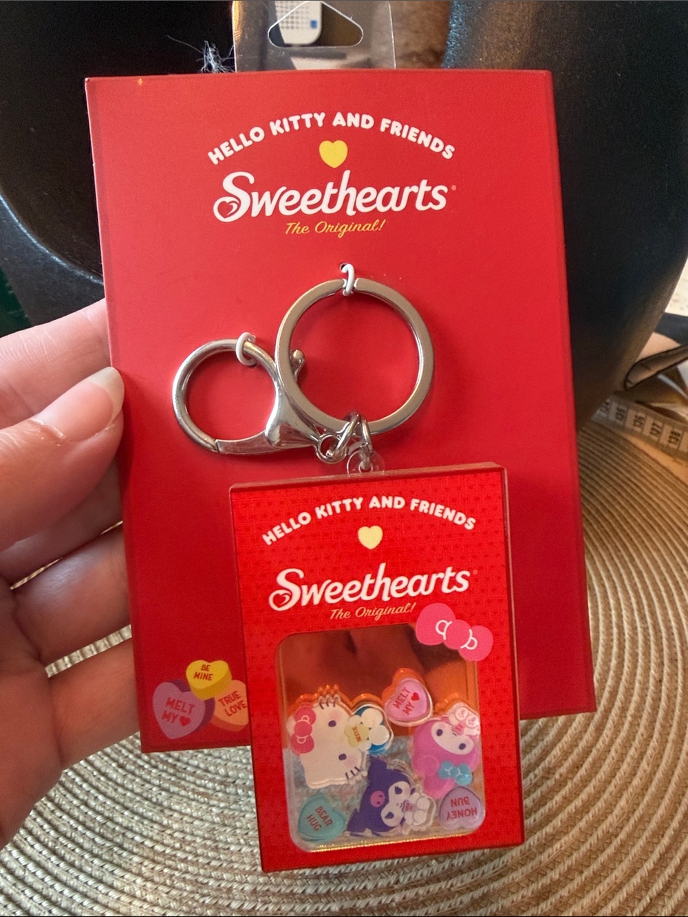 Hello Kitty x Sweethearts Red Box Candy Keychain w/Moving Sanrio characters